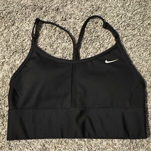 Nike Black Sports Bra with White Swoosh - Thin Strappy Racerback